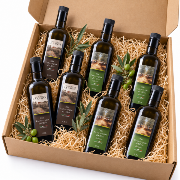 Box Famiglia - Olio extravergine d'oliva - 12 Bottiglie da 750 ml (Deciso + Delicato)